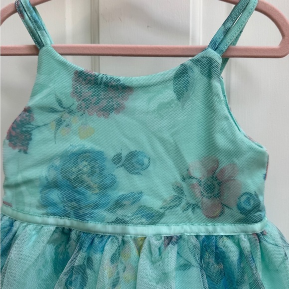 NWOT Lilt 2T Girls Green Floral Formal Sleeveless Ruffle Dress - Picture 2 of 6